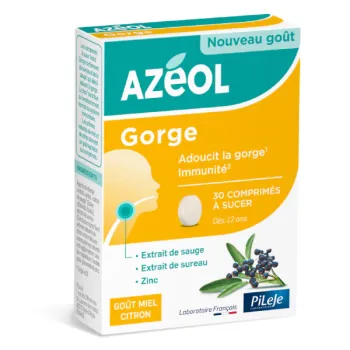 Az&eacute;ol Gorge go&ucirc;t miel citron Pileje - boite de 30 comprim&eacute;s &agrave; sucer