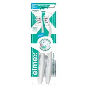 Brosse &agrave; dents extra-souple Professionnal Precision Sensitive Elmex - 2 brosses &agrave; dents