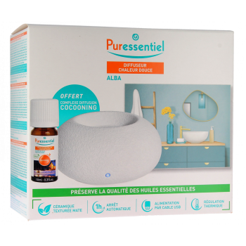 Diffuseur &agrave; chaleur douce Alba Puressentiel - un diffuseur + complexe cocooning offert