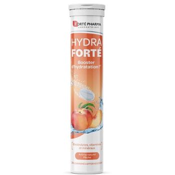 Hydra Fort&eacute; booster d'hydratation ar&ocirc;me naturel p&ecirc;che Fort&eacute; Pharma - 24 comprim&eacute;s effervescents
