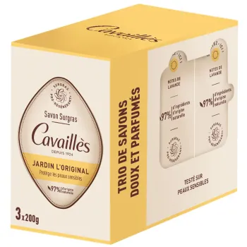 Jardin L'Original Savon surgras pro-r&eacute;g&eacute;n&eacute;rant Rog&eacute; Cavaill&egrave;s - 3x200g