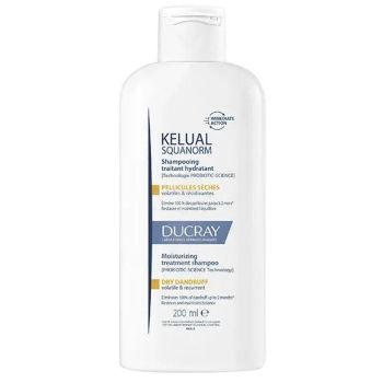 K&eacute;lual Squanorm shampooing traitant hydratant pellicules s&egrave;ches Ducray - tube de 200ml
