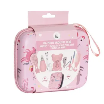 Ma petite trousse b&eacute;b&eacute; trousse de soins rose Plic - une trousse de 9 pi&egrave;ces