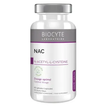 Nac N-ac&eacute;tyl-L-cyst&eacute;ine Antioxydant Biocyte - pot de 60 g&eacute;lules