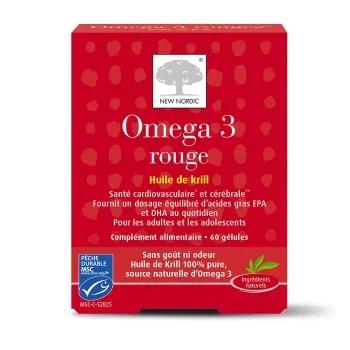 Omega 3 rouge New Nordic - boite de 60 g&eacute;lules