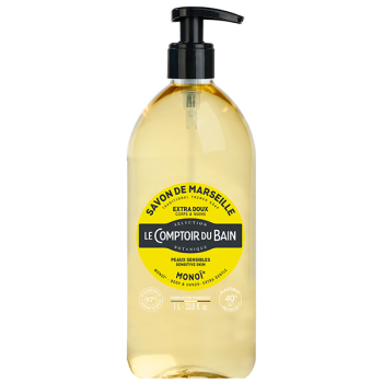 Savon de Marseille extra-doux mono&iuml; Le Comptoir du Bain - flacon-pompe de 1L