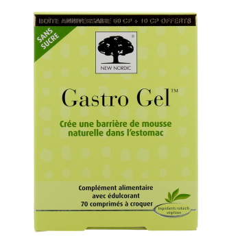 Gastro Gel New Nordic - bo&icirc;te de 60 comprim&eacute;s + 10 offerts