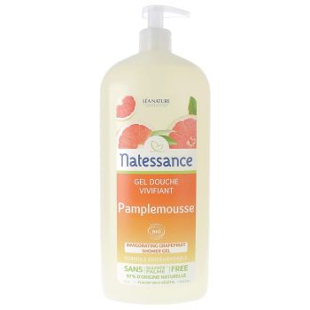 Gel Douche Vivifiant Pamplemousse Natessance - Flacon &agrave; pompe de 1 L