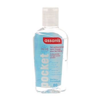 Gel antibact&eacute;rien pocket sans rin&ccedil;age pour les mains Assanis - tube de 80ml