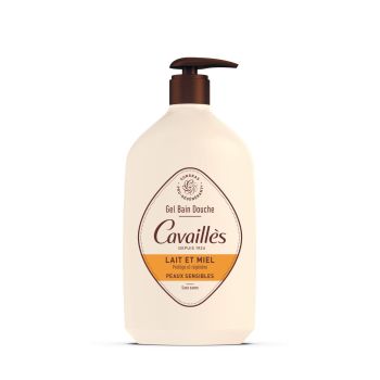 Gel bain et douche surgras actif Lait et Miel Rog&eacute; Cavaill&egrave;s - flacon de 1L