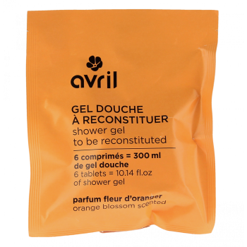 Gel douche &agrave; reconstituer parfum fleur d'oranger Avril - sachet de 6 comprim&eacute;s