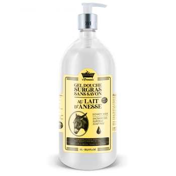 Gel douche surgras au lait d'&acirc;nesse Les petits bains de Provence - flacon-pompe de 1L