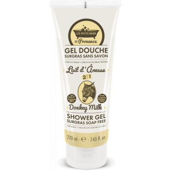 Gel douche surgras au lait d'&acirc;nesse Les petits bains de Provence - tube de 220ml