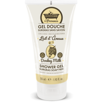 Gel douche surgras au lait d'&acirc;nesse Les petits bains de Provence - tube de 55ml