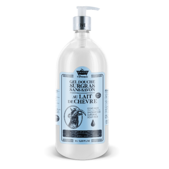 Gel douche surgras au lait de ch&egrave;vre Les petits bains de Provence - flacon-pompe de 1L