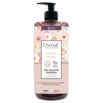 Gel douche surgras d&eacute;licate pivoine Osma&eacute; - flacon-pompe de 1L