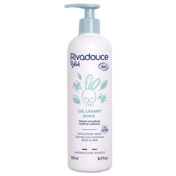 Gel doux lavant b&eacute;b&eacute; bio Rivadouce - flacon-pompe de 500 ml