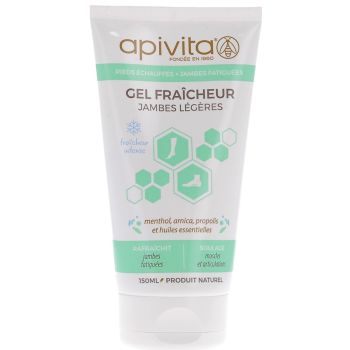Gel fra&icirc;cheur jambes l&eacute;g&egrave;res Apivita - Tube de 150 ml