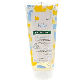 Gel lavant doux b&eacute;b&eacute; Klorane - tube de 200 ml