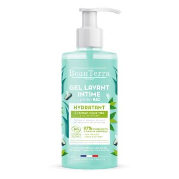 Gel lavant intime certifi&eacute; bio hydratant Beauterra - flacon-pompe de 500ml