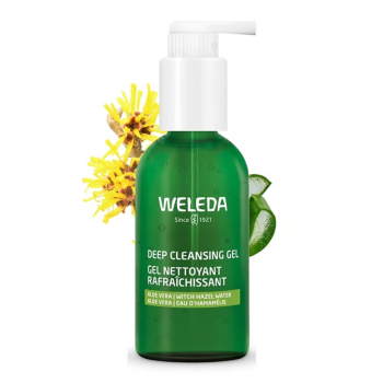 Gel nettoyant rafra&icirc;chissant bio Weleda - flacon-pompe de 150ml