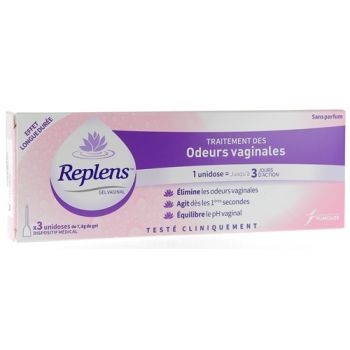 Gel vaginal traitement des odeurs vaginales Replens - bo&icirc;te de 3 unidoses