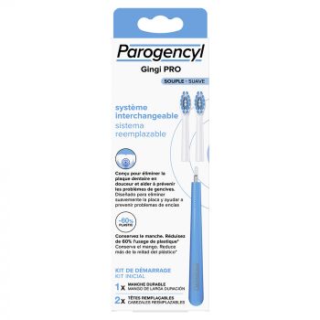 Gingi pro Brosse &agrave; dents &agrave; t&ecirc;te souple rempla&ccedil;able Parogencyl - kit de d&eacute;marrage