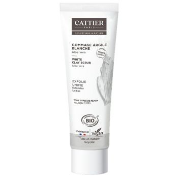 Gommage &agrave; l'argile blanche bio Cattier - tube de 100 ml