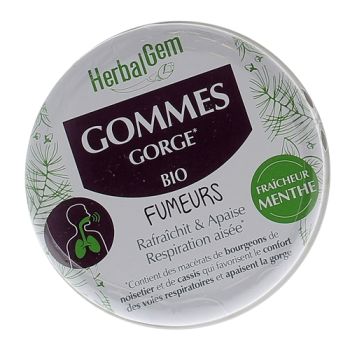 Gommes gorge bio fumeurs HerbalGem - bo&icirc;te de 45g