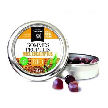 Gommes propolis miel eucalyptus bio Dayang - bo&icirc;te de 45 gommes