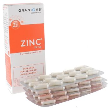 Granions Zinc Oligo&eacute;l&eacute;ments D&eacute;fenses Immunitaires Antioxydant - bo&icirc;te de 60 g&eacute;lules