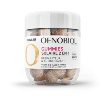 Gummies Solaire 2 en 1 pr&eacute;parateur & autobronzant Oenobiol - pot de 60 gummies