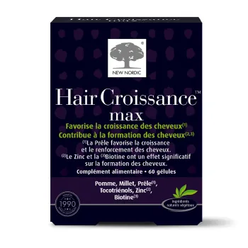 Hair Croissance max New Nordic - bo&icirc;te de 60 g&eacute;lules