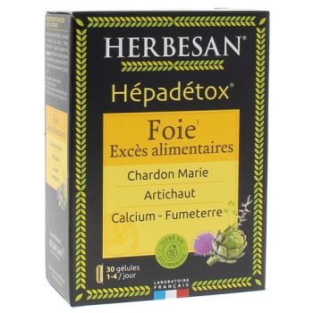 H&eacute;pad&eacute;tox Herbesan - bo&icirc;te de 30 g&eacute;lules