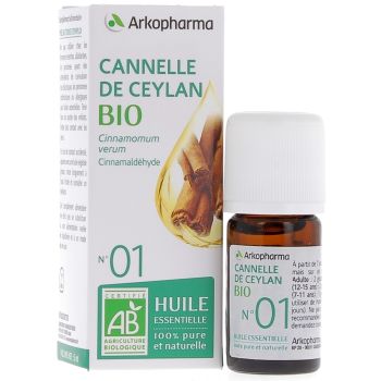 Huile Essentielle Cannelle de Ceylan Bio n&deg;01 Arkopharma - flacon de 5 ml