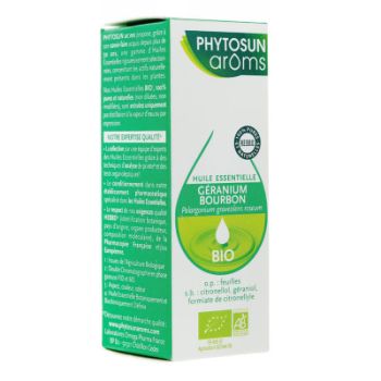 Huile Essentielle G&eacute;ranium Bourbon Phytosun Ar&ocirc;ms - flacon de 10 ml