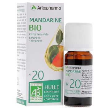 Huile Essentielle Mandarine Bio n&deg;20 Arkopharma - flacon de 10 ml