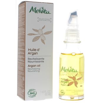 Huile d'argan &eacute;quitable bio Melvita - flacon goutte &agrave; goutte 50 ml