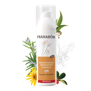 Aromalgic Huile de massage bio pr&eacute;paration et r&eacute;cuparation Pranar&ocirc;m - flacon-pompe de 100 ml
