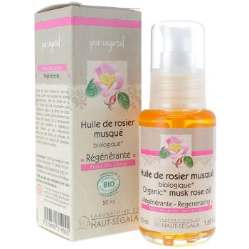 Huile de rosier musqu&eacute; bio r&eacute;g&eacute;n&eacute;rante Laboratoire Haut-S&eacute;gala - flacon de 50 ml
