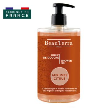 Huile de douche Agrumes BeauTerra - 1 flacon &agrave; pompe de 750 ml