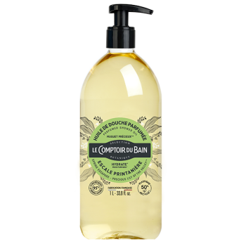Huile de douche parfum&eacute;e Escale Printani&egrave;re Le Comptoir du Bain - flacon-pompe de 1 L