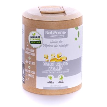 Huile de p&eacute;pins de courge Ecoresponsable Nat&Form - Boite de 200 capsules