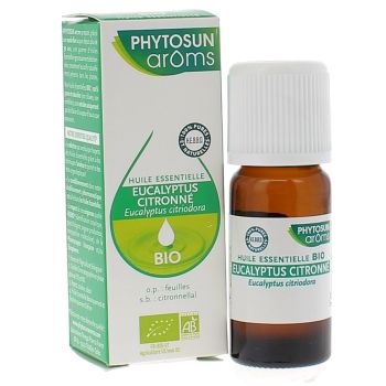 Huile essentielle Eucalyptus citronn&eacute; BIO Phytosun Ar&ocirc;ms - Flacon de 10 ml