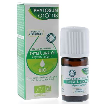 Huile essentielle Thym &agrave; Linalol bio Phytosun Ar&ocirc;ms - flacon de 5ml