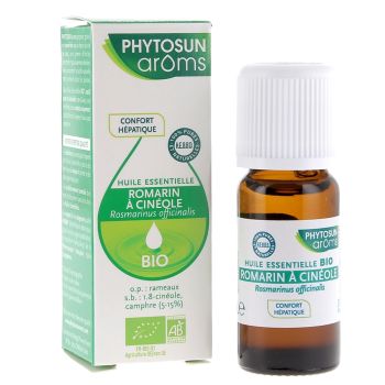 Huile essentielle bio romarin &agrave; cin&eacute;ole Phytosun Ar&ocirc;ms - flacon de 10 ml