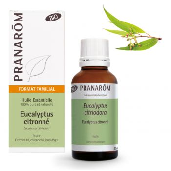 Huile essentielle d'Eucalyptus citronn&eacute; bio Pranar&ocirc;m - flacon de 30 ml