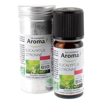 Huile essentielle d'Eucalyptus citronn&eacute; bio Le Comptoir Aroma - flacon de 10 ml