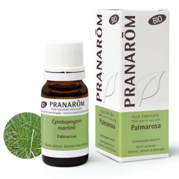 Huile essentielle de Palmarosa bio Pranar&ocirc;m - flacon de 10 ml