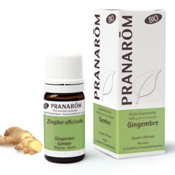 Huile essentielle de gingembre bio Pranar&ocirc;m - flacon de 5 ml